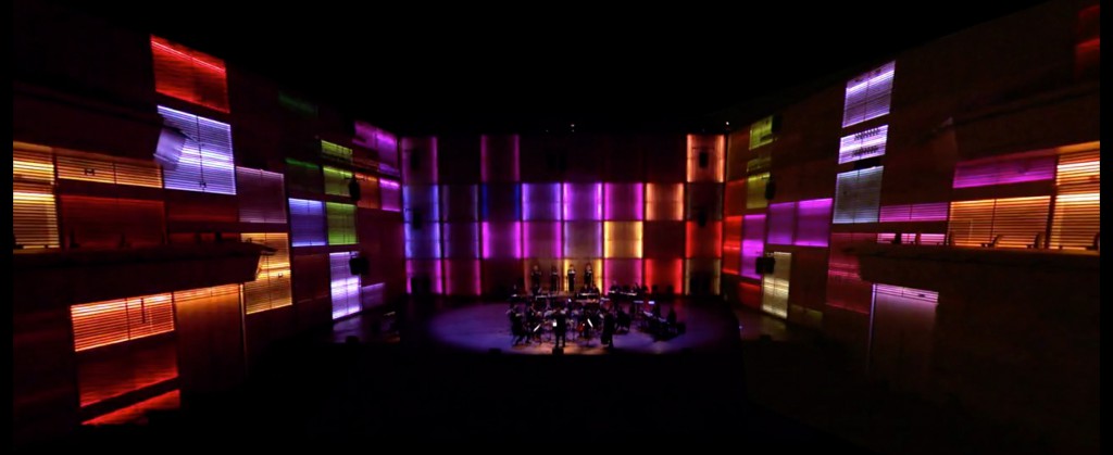 Still uit de video van Tehillim illuminated, een visuele vertaling van Tehillim (Steve Reich, 1981). Muziekgebouw aan 't IJ, ihkv World Minimal Music Festival